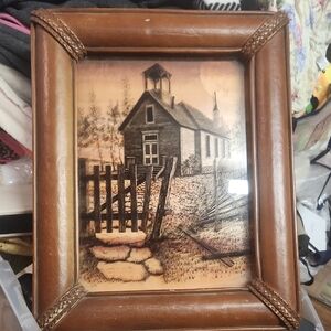 Vintage Lucid Lines Rustic Brown Framed Art Photograph 9x12